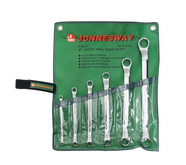 6PCS 45 DEGREE OFFSET RING WRENCH SET (SAE) W32206S